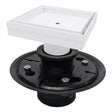 SereneDrains Square Shower Drain Kit with Base - Tile Insert - Matte White - 5 Inch ABS Plastic