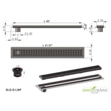 SereneDrains Linear Shower Drain Offset Outlet Linear Wedge - 30