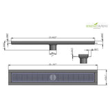 SereneDrains Linear Shower Drain Linear Wedge - Brushed 24