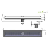 SereneDrains Linear Shower Drain Linear Wedge - Brushed 35