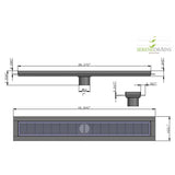 SereneDrains Linear Shower Drain Linear Wedge - Brushed 39