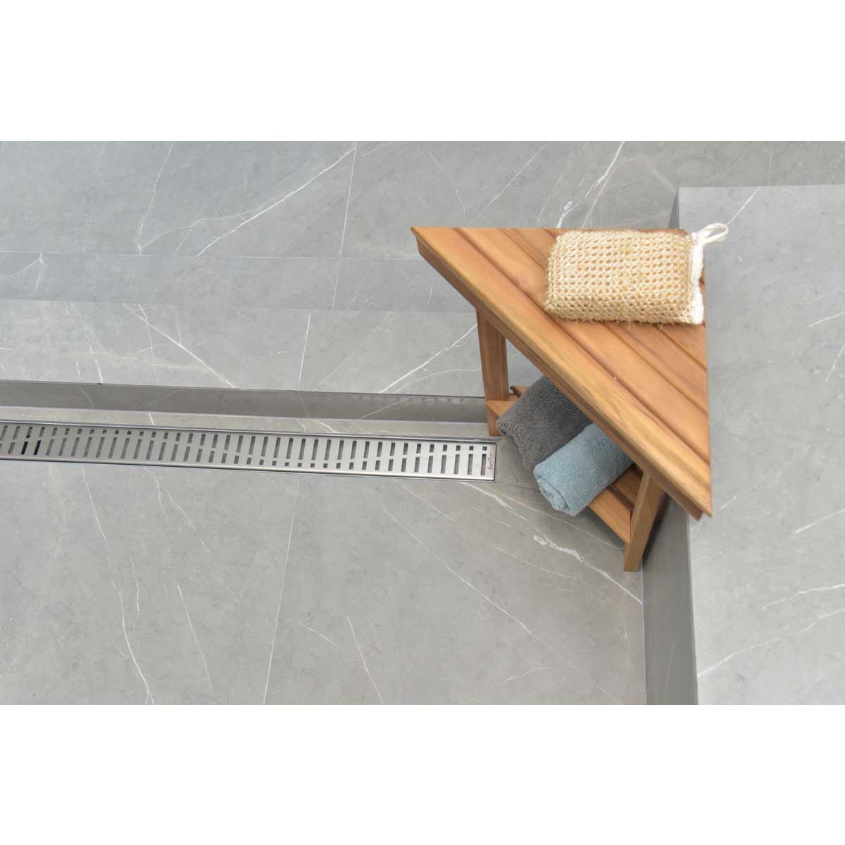 SereneDrains Linear Shower Drain Wind - Brushed Stainless 59