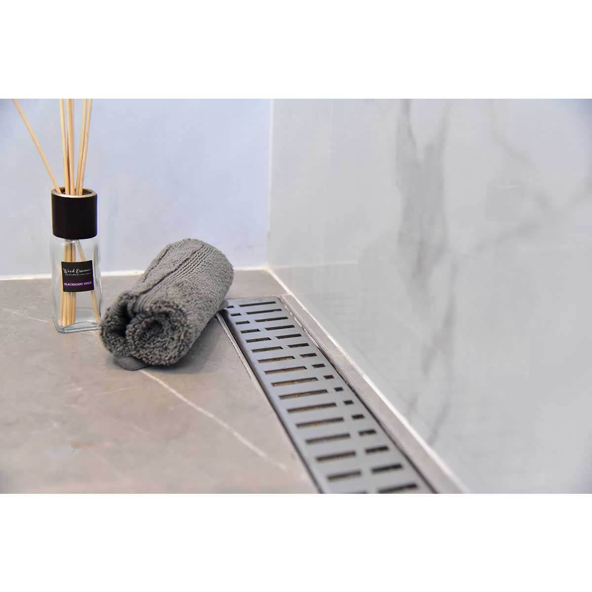 SereneDrains Linear Shower Drain Wind - Brushed Stainless 59