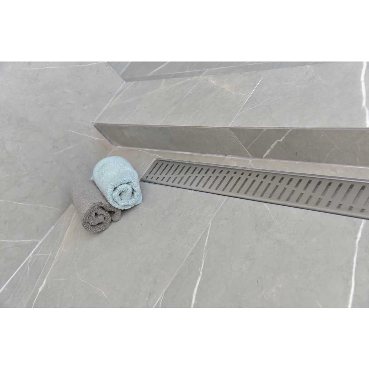 SereneDrains Linear Shower Drain Wind - Brushed Stainless 59