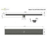 SereneDrains Linear Shower Drain Wind - Brushed Stainless 39