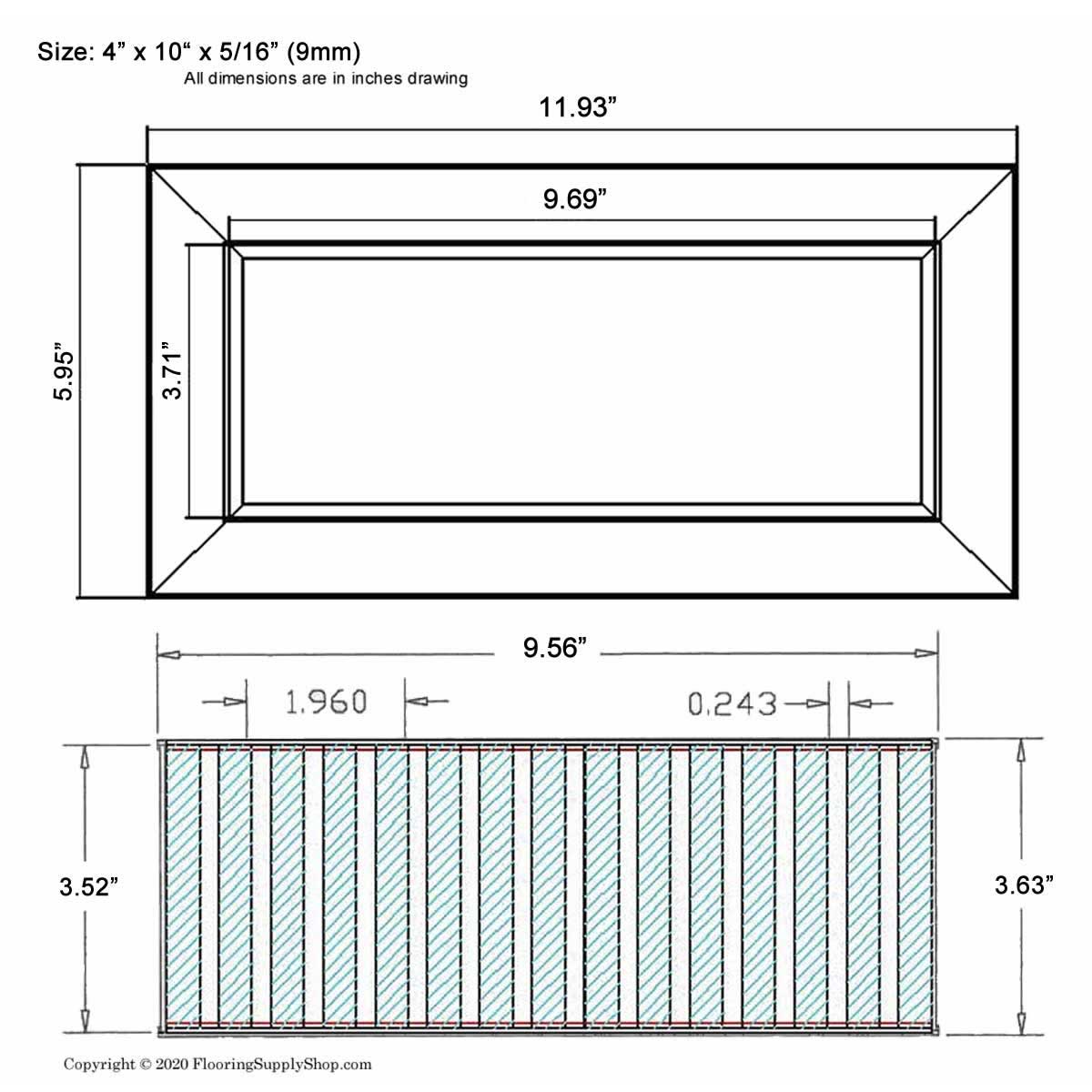 Chameleon Tile Vent Registers 4 x 10