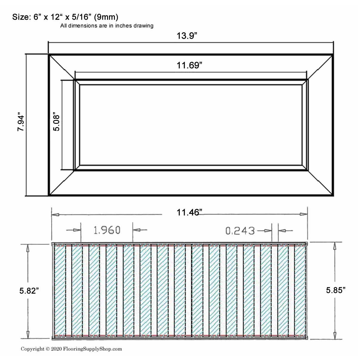 Chameleon Tile Vent Registers 6 x 12