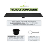 SereneDrains Linear Shower Drain Tile Insert Matte Black
