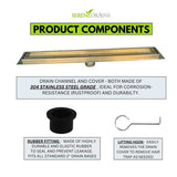 SereneDrains Linear Shower Drain Tile Insert Satin Gold 24