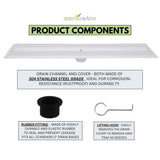 SereneDrains Linear Shower Drain Tile Insert Matte White 24