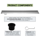 SereneDrains Linear Shower Drain Traditional Square - Brushed 47