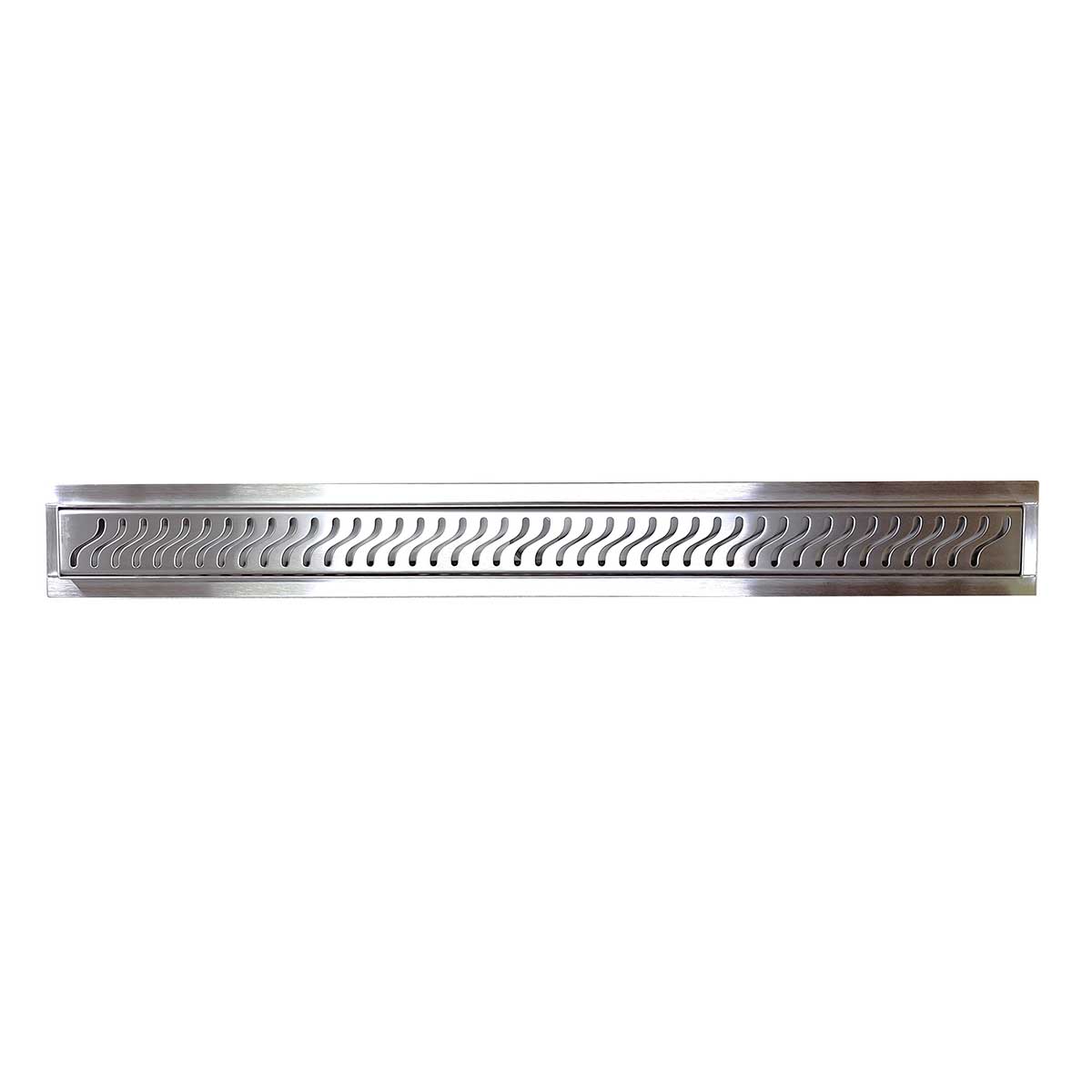 SereneDrains Linear Shower Drain Ocean Wave - Brushed 16
