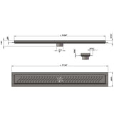 SereneDrains Linear Shower Drain Ocean Wave - Brushed 16