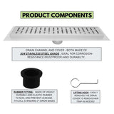 SereneDrains Linear Shower Drain Wind - Brushed Stainless 59