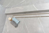 SereneDrains Linear Shower Drain Tile Insert Brushed over grey porcelain tile 