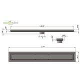 SereneDrains Linear Shower Drain Tile Insert Matte Black 35
