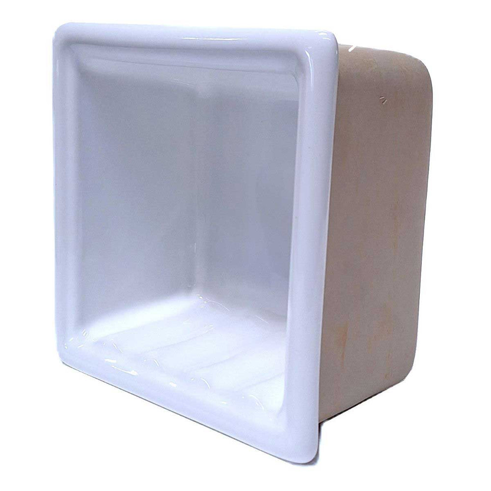 SereneDrains Porcelain Recessed Soap Dish White Glossy 6x6