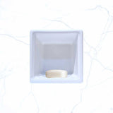 SereneDrains Porcelain Recessed Soap Dish White Glossy 6x6