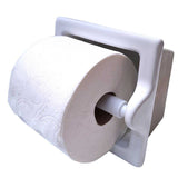 SereneDrains Ceramic Recessed Toilet Paper Holder White Glossy Extended Extra Large Bathroom Tissue Roll