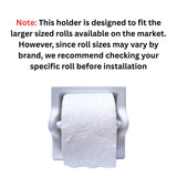 SereneDrains Ceramic Recessed Toilet Paper Holder White Glossy Extended Extra Large Bathroom Tissue Roll