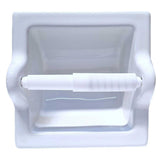 SereneDrains Ceramic Recessed Toilet Paper Holder White Glossy Extended Extra Large Bathroom Tissue Roll