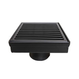 SereneDrains Square Shower Drain Linear Wedge 4 Matte Black