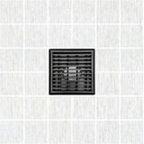SereneDrains Square Shower Drain Linear Wedge 4 Matte Black