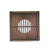 SereneDrains Square Shower Drain Linear Wedge 4 Bronze