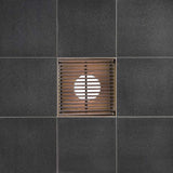 SereneDrains Square Shower Drain Linear Wedge 4 Bronze