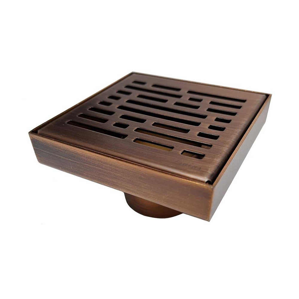 SereneDrains Square Shower Drain Broken Lane 4 Bronze