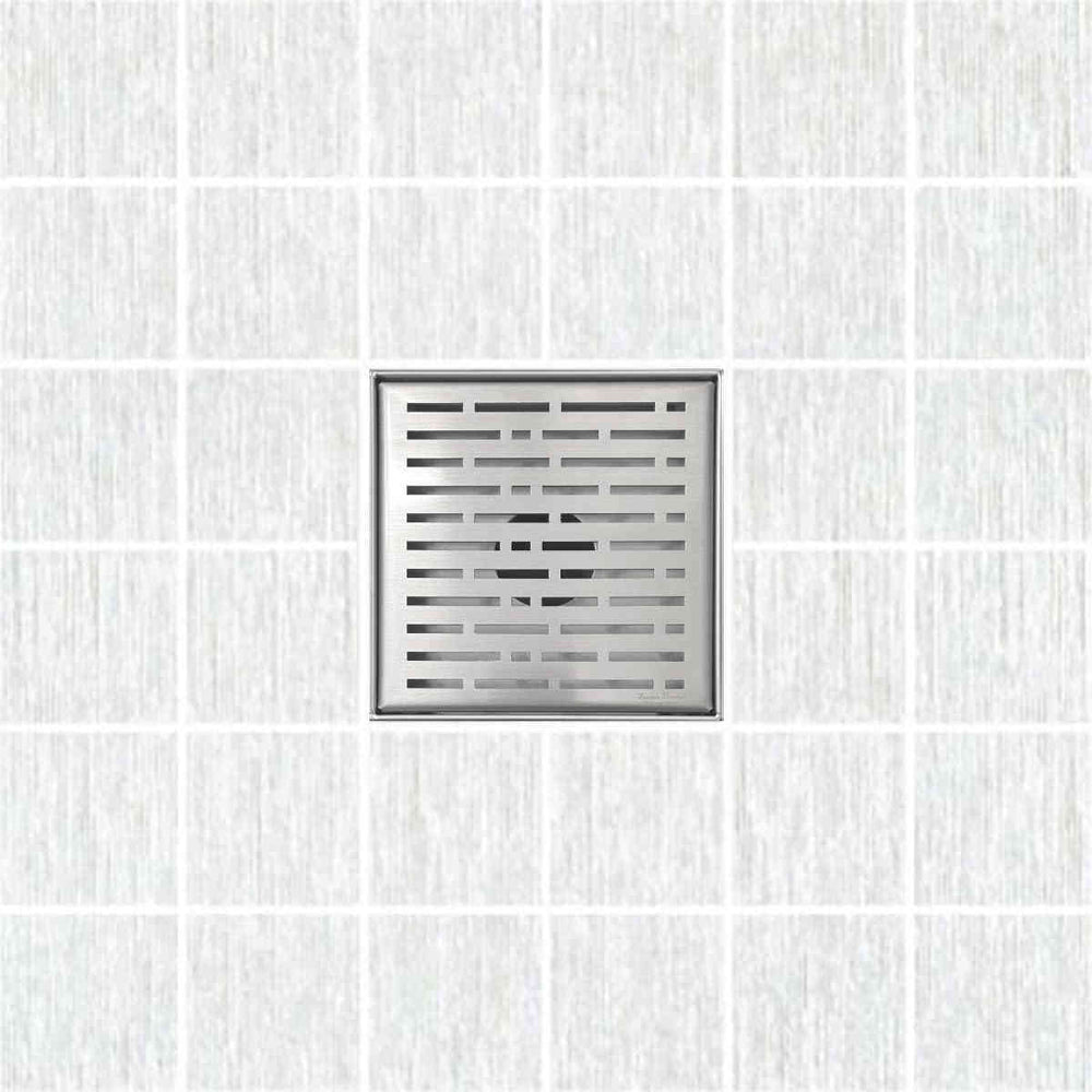 Serene Drains Square Shower Drain Broken Lane Brushed 6 Inch
