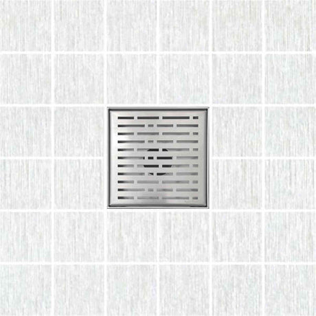 Serene Drains Square Shower Drain Broken Lane Brushed 6 Inch