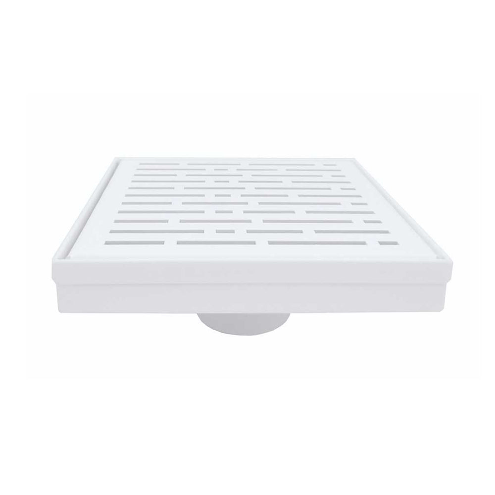 SereneDrains Square Shower Drain Broken Lane Matte White 6