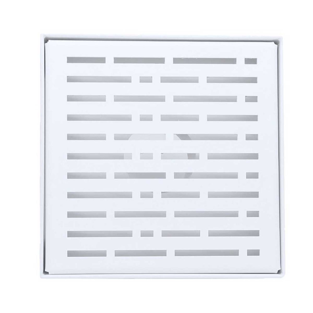 SereneDrains Square Shower Drain Broken Lane Matte White 6