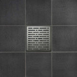 SereneDrains Square shower drain with decorative cover on a floor tile