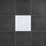 SereneDrains Square shower drain with decorative cover on a floor tile