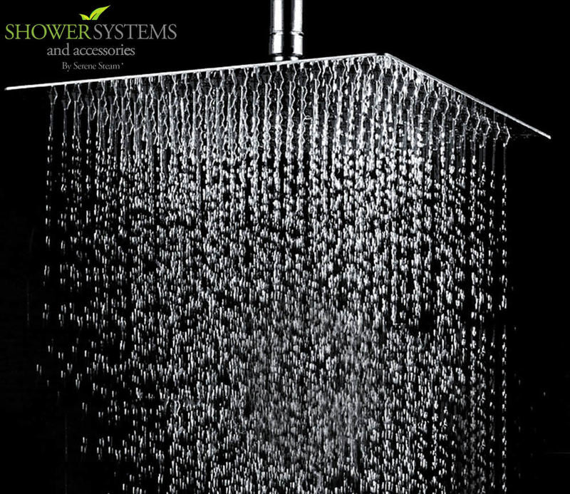 Ultra-Thin Square Rain Shower Head 8 inch by Serene Steam