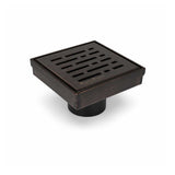SereneDrains 4 Inch Broken Lane Drain in Oil Rubbed Bronze angled view