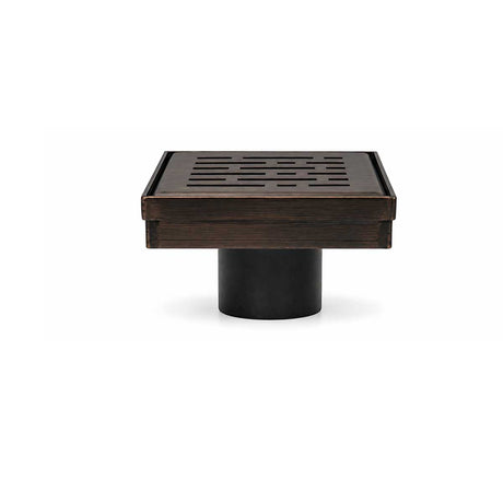 SereneDrains 4 Inch Broken Lane Drain in Oil Rubbed Bronze front view