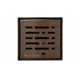 SereneDrains 4 Inch Broken Lane Drain in Oil Rubbed Bronze top view