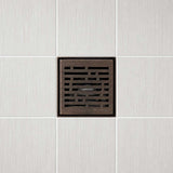 SereneDrains Square Shower Drain Broken Lane 4 Bronze