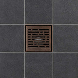 SereneDrains Square Shower Drain Broken Lane 4 Bronze