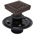 4 inch square broken lane shower drain kit in Oil Rubbed Bronze with ABS drain