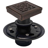 4 inch square broken lane shower drain kit in Oil Rubbed Bronze with ABS drain