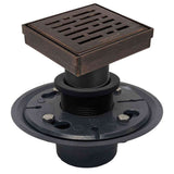 4 inch square broken lane shower drain kit in Oil Rubbed Bronze with PVC drain