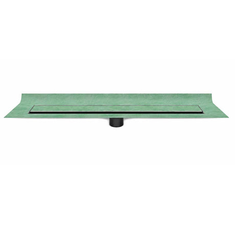 SereneDrains low-profile linear shower drain with waterproofing membrane
