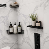 Matte Black 304 Rectangle stainless steel shower shelf for bathroom storage