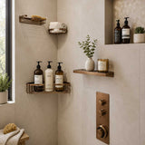 5. Bronze Rectangle Traditional Square shower shelf in contemporary bathroom