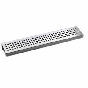 Serene Rectangle stainless steel shower shelf in brushed stainless steel