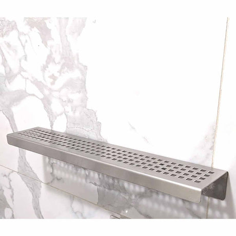 Serene Brushed Rectangle stainless steel Traditional Square shower shelf